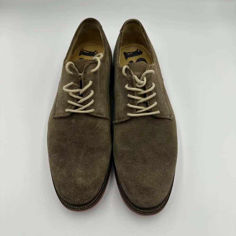 Mens 1901 Taupe Brown Suede Leather Lace‎ Up Oxford Dress Shoes 9W Preppy M23209